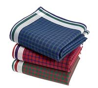 Vivienne et Merlin Pañuelos de tela para hombre, 100% algodón, peinado, 45 x 45 cm, 3 piezas, modelo A15