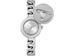 Vivienne Westwood Botón orbe de cuarzo para mujer de 25,4 mm, plata