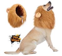 Vivifying Disfraz de Melena de león para Perro, Ajustable, Disfraz de Halloween, Peluca con Orejas para Perros medianos y Grandes (marrón)
