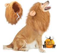 Vivifying León Mane peluca, ajustable mascota disfraz con orejas para perro (Marrón)