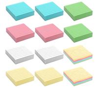 VIVIIHOO 1200 Tarjetas de Memoria A8 Multicolores Rayadas, 150g/m² Papel Grueso 7.6x7.6cm, para Vocabulario, Fórmulas, Notas, Índice y Estudio, Ideal para Presentaciones