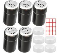 VIVIIHOO 5 Piezas Mini Salero Portátil, Saleros Pequeños con Tapa, Salero y Pimentero de Viaje, Set de Especieros para Camping (con Etiquetas Adhesivas)