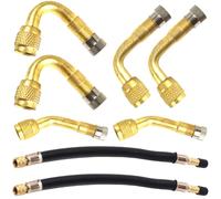 VIVIIHOO Alargaválvula para Neumáticos, Kit de 6 Adaptadores de Válvula con 2 Tubos Flexibles de 180mm para Coche Moto Bicicleta Scooter Prolongador de Válvula, Válvula Angular