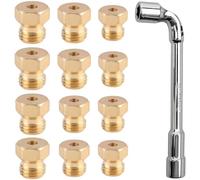 VIVIIHOO Inyector de Gas Butano Universal con Llave, Kit de 13 Piezas para Conversión Gas Ciudad/Botella, Inyectores para Quemador de Cocina de Gas