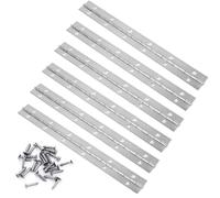 VIVIIHOO Juego de 6 bisagras de 30 cm, robustas bisagras de acero inoxidable con tornillos para pianos, puertas de armario y más. Uso versátil como banda de piano, bisagra o bisagra de barra