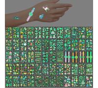 VIVIIHOO Juego de 60 tatuajes luminosos para niños, diseño de dinosaurio, ideal para cumpleaños y calendario de Adviento