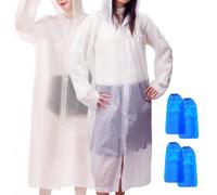 VIVIIHOO Paquete de 2Ponchos de Lluvia Transparentes |Poncho de Lluvia Desechable de Un Solo Uso |Capa de Lluvia para Festivales, Accesorios de Camping |Ropa Impermeable Unisex para Adultos y Niños.