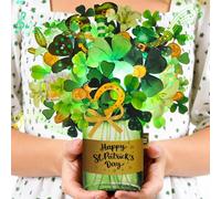 VIVIKEN Tarjetas del día de San Patricio con música y luces, tarjeta de felicitación 3D desplegable del día de San Patricio con sobre, tarjetas de regalo emergentes del día de San Patricio para