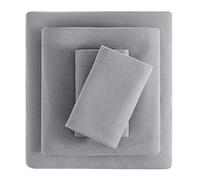 Viviland Juego de sábanas de Microforro Polar de Felpa tamaño matrimonial, sábanas de Terciopelo de Forro Polar Suave, sábanas de Franela de Invierno Extra cálidas con Bolsillo Profundo, Color Gris