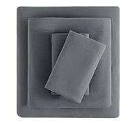 Viviland Juego de sábanas de Microforro Polar de Felpa tamaño matrimonial, sábanas de Terciopelo de Forro Polar Suave, sábanas de Franela de Invierno Extra cálidas con Bolsillo Profundo, Color Gris