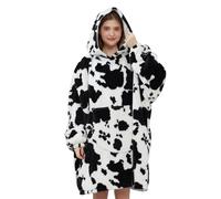 Viviland Manta con capucha de gran tamaño, súper suave, cálida, cómoda, gigante con bolsillo frontal grande, regalos para mujeres, hombres, adolescentes, estampado de vaca