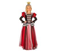 My Other Me - Disfraz Infantil de Reina de Corazones con Vestido Rojo y Diadema con Corona, talla de 5 a 6 años