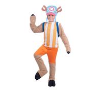 My Other Me - Disfraz Chopper One Piece Infantil, talla 10-12 años. Incluye sombrero con cuernos, mochila, camiseta naranja y blanca y pantalón corto naranja y cubrebotas pezuña, con tela cómoda