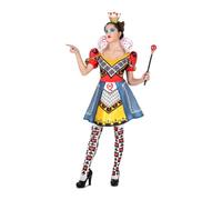 viving- Disfraz Reina De Corazones Diadema con Corona, Vestido Y Medias Talla S (1)