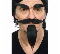 VIVING VIVING-202903 Vello Facial postizo, Liso, Color Negro, Talla única Costumes_202903