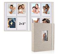 vivinin Polaroid - Álbum de fotos Polaroid, 2 x 3 pulgadas, mini álbum de fotos para 104 bolsillos con capacidad para 208 fotos, álbum Polaroid de tapa dura de lino para fotos, aniversarios familiares