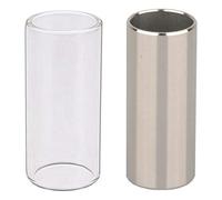 Vivipa - 2 toboganes de cristal y tobogán de acero inoxidable para guitarra, bajo, mediano (6 cm)