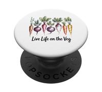 Vivir A Lo Vegetariano Alimentación Natural PopSockets PopGrip Adhesivo