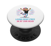 Vivir Alquiler Gratis En Propia Cabeza Trans Pride Month LGBTQ PopSockets PopGrip Adhesivo