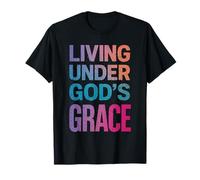 Vivir bajo la Gracia de Dios Fe Cristiana Colorida Camiseta