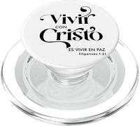 Vivir con Cristo es Vivir en Paz PopSockets PopGrip para MagSafe