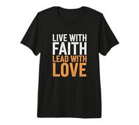Vivir con fe Liderar con Amor Esperanza Inspiración Cristiano Camiseta Premium