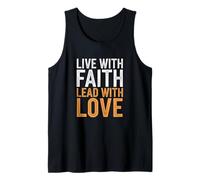 Vivir con fe Liderar con Amor Esperanza Inspiración Cristiano Camiseta sin Mangas