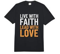 Vivir con fe Liderar con Amor Esperanza Inspiración Cristiano Comfort Colors Adult Heavyweight T-Shirt
