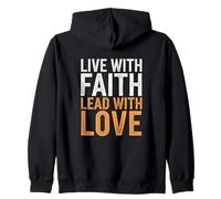 Vivir con fe Liderar con Amor Esperanza Inspiración Cristiano Sudadera con Capucha