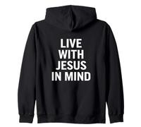 Vivir con Jesús en Mente creyentes Cristianos Sudadera con Capucha