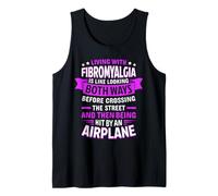 Vivir con la Conciencia de la fibromialgia Sobreviviente de la Fibro Camiseta sin Mangas
