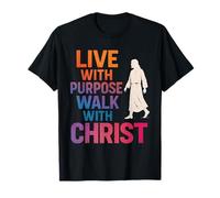 Vivir con Propósito Camina con Cristo Jesús Fe Cristiana Camiseta