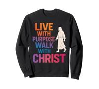 Vivir con Propósito Camina con Cristo Jesús Fe Cristiana Sudadera