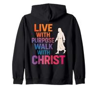 Vivir con Propósito Camina con Cristo Jesús Fe Cristiana Sudadera con Capucha