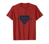 Vivir de un corazón Cristiano Inspirador en la oración Camiseta, Hombre, Arándano, M