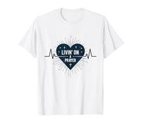 Vivir de un corazón Cristiano Inspirador en la oración Camiseta, Hombre, Blanco, XXL