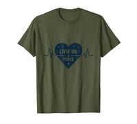 Vivir de un corazón Cristiano Inspirador en la oración Camiseta, Hombre, Verde Oliva, XL