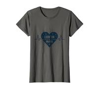 Vivir de un corazón Cristiano Inspirador en la oración Camiseta, Mujer, Asfalto, XL