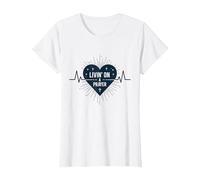 Vivir de un corazón Cristiano Inspirador en la oración Camiseta, Mujer, Blanco, L