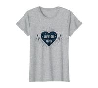 Vivir de un corazón Cristiano Inspirador en la oración Camiseta, Mujer, Gris Jaspeado, L