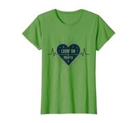 Vivir de un corazón Cristiano Inspirador en la oración Camiseta, Mujer, Hierba, M