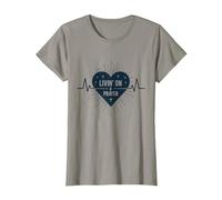 Vivir de un corazón Cristiano Inspirador en la oración Camiseta, Mujer, Pizarra, M