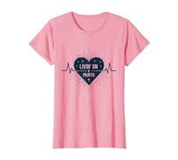 Vivir de un corazón Cristiano Inspirador en la oración Camiseta, Mujer, Rosado, L