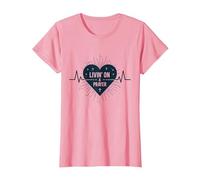 Vivir de un corazón Cristiano Inspirador en la oración Camiseta, Mujer, Rosado, XL