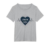 Vivir de un corazón Cristiano Inspirador en la oración Camiseta, Mujer Tallas Grandes, Gris Jaspeado, 3XL Grande