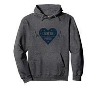 Vivir de un corazón Cristiano Inspirador en la oración Sudadera con Capucha, Unisex para Adultos, Jaspeado Oscuro, XL