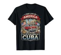 Vivir en América La Historia comenzó en Cuba Vintage Retro Car Camiseta