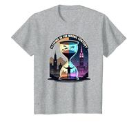 Vivir en el Siglo Equivocado Arte de Viajes en el Tiempo Camiseta, Niños, Gris Jaspeado, 2 años