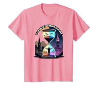 Vivir en el Siglo Equivocado Arte de Viajes en el Tiempo Camiseta, Niños, Rosado, 10 años