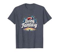 Vivir en un sueño de Fan de fútbol de fantasía Camiseta, Hombre, Azul Jaspeado, 3XL